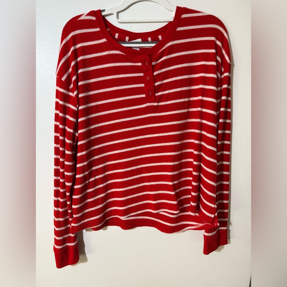 Wondershop Red and White Striped Pajama Top